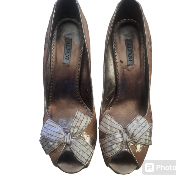 Rampage Floral Seude Western Peep Toe Pumps Heels - Picture 2 of 10